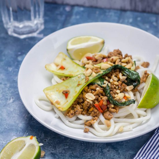 Udon Noodle Stir Fry with Turkey