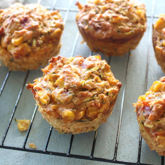 Easy Savoury Corn Zucchini Muffins