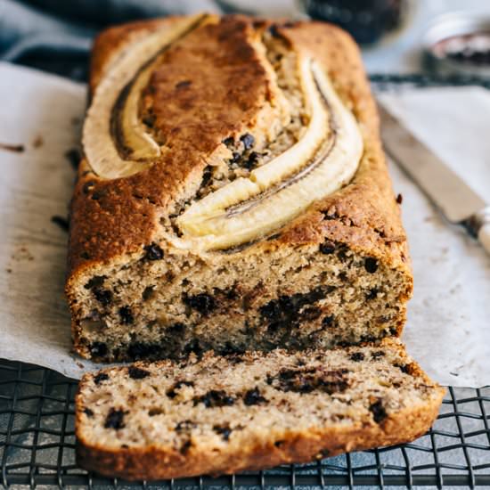 Tahini Choc Chip Banana Bread