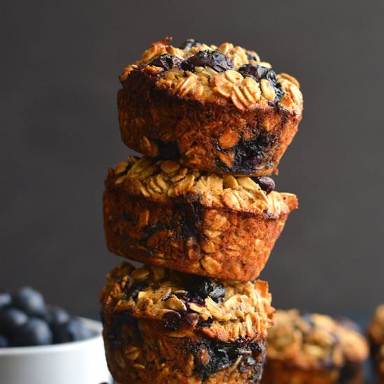 Blueberry Protein Oatmeal Muffins