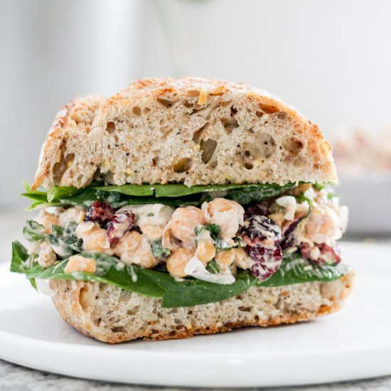 Cranberry Chickpea Salad Sandwiches