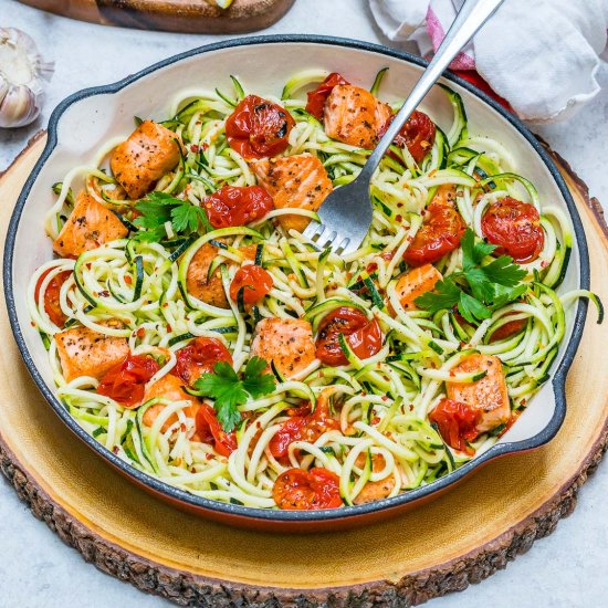 Garlic Butter Salmon & Zoodles