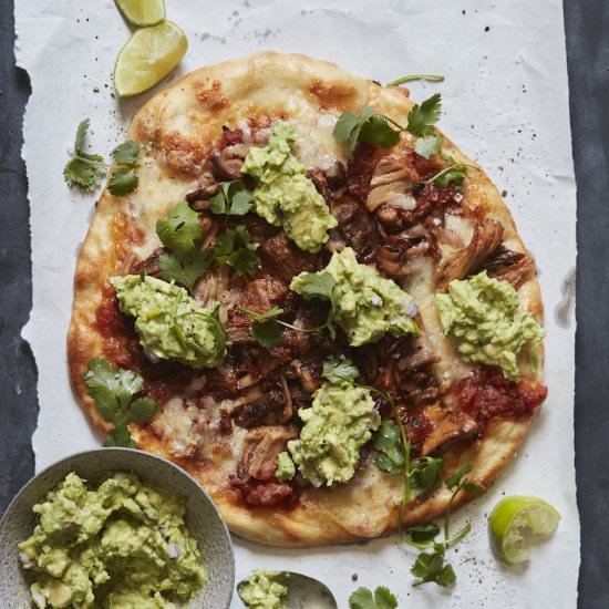 Carnitas and Guacamole Pizza