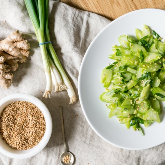 Sesame Scallion Celery Salad