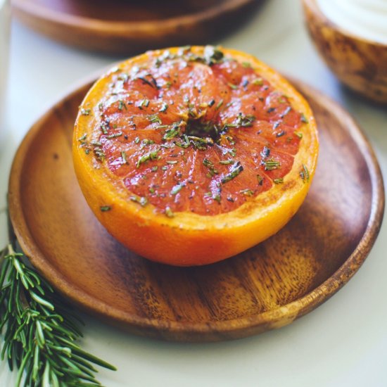 Rosemary Maple Broiled Grapefruit