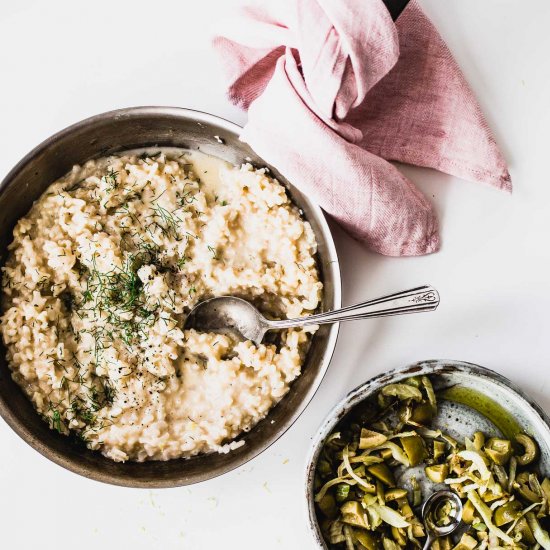 Easier Risotto with Roasted Fennel