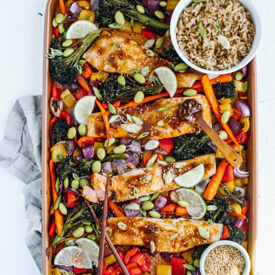 Ginger & Garlic Sheet Pan Salmon