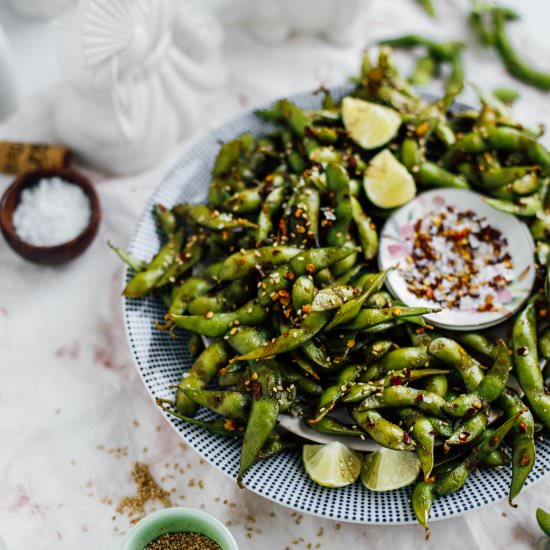 Garlic and Red Chili Edamame Beans