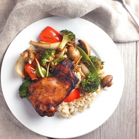 Sweet-Spiced Chicken Thighs & Veg