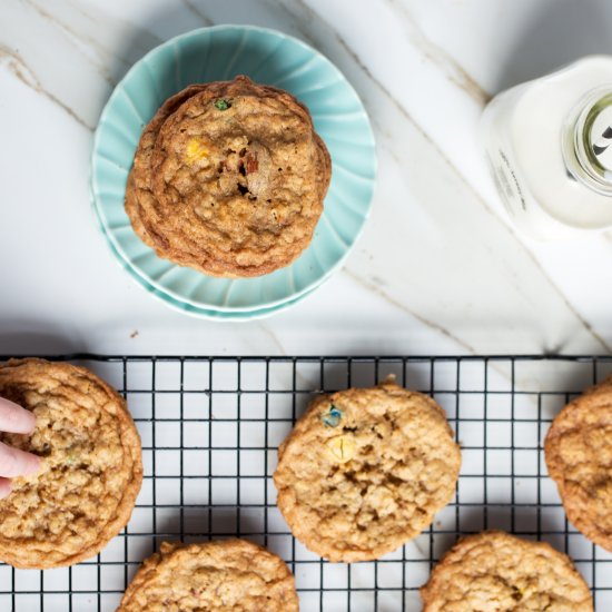 PB & Oatmeal Trail Mix Cookies