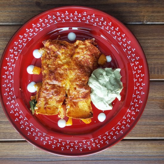 Veggie Enchiladas with Goat Cheese