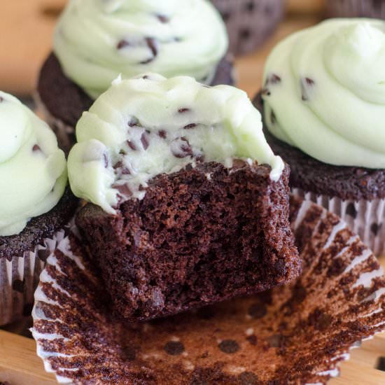 mint chocolate chip cupcakes