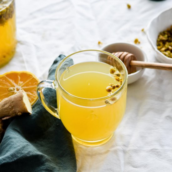 Fresh ginger chamomile tea