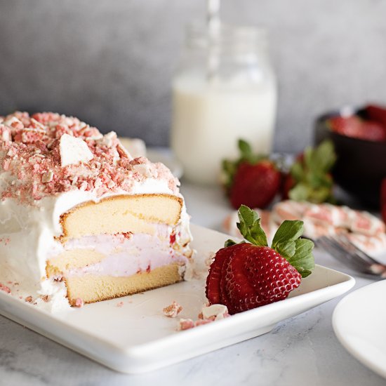 Strawberry Shortcake Ice Cream Cake