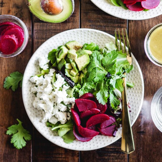 Avocado, Beet & Goat Cheese Salad