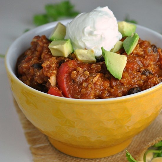 Black Bean Quinoa Pumpkin Chili