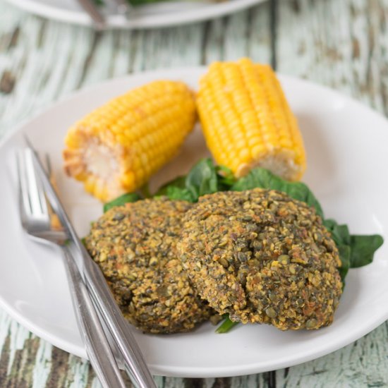 Oven Baked Lentil & Carrot Patties