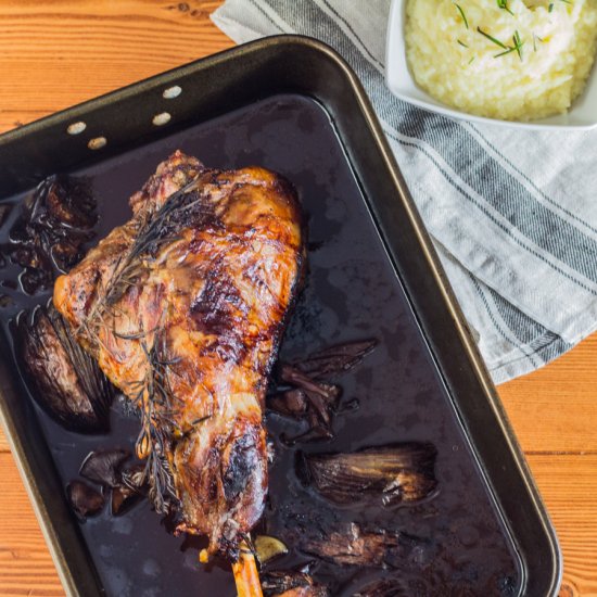 Red Wine Braised Leg of Lamb