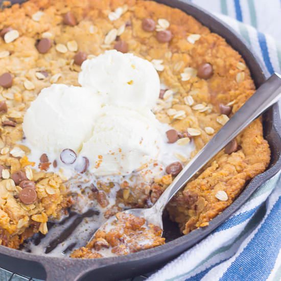 Peanut Butter Skillet Cookie