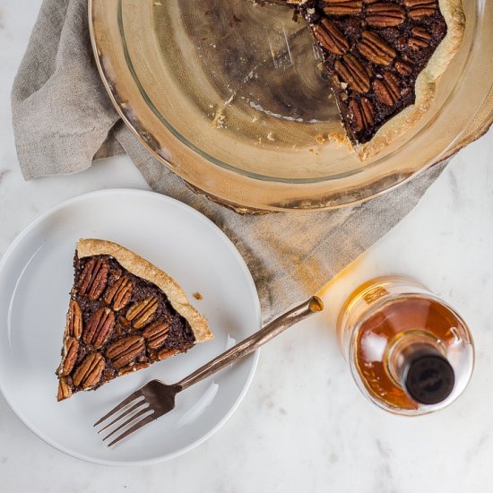 Chocolate Pecan Pie with Rum