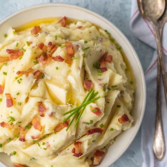 Bacon Goat Cheese Mashed Potatoes