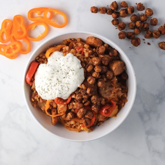 Tzatziki Chicken Bell Pepper Bowl