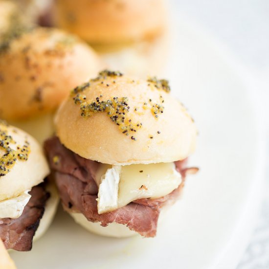 Beef, Brie and Pepper Jelly Sliders