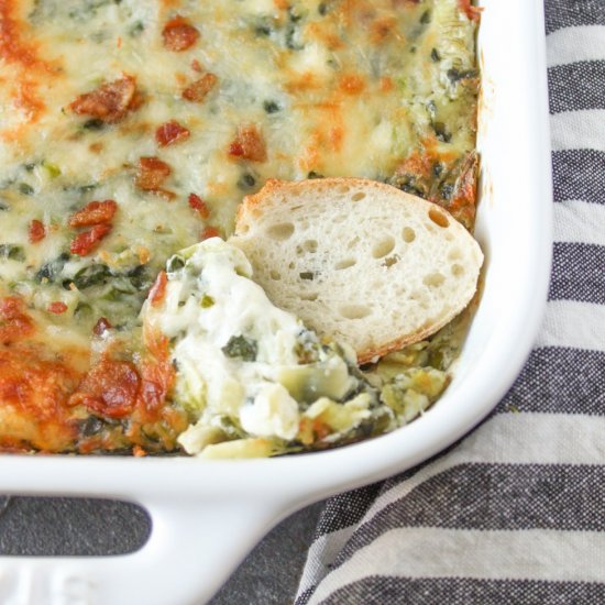 Spinach and Artichoke Dip w/ Bacon