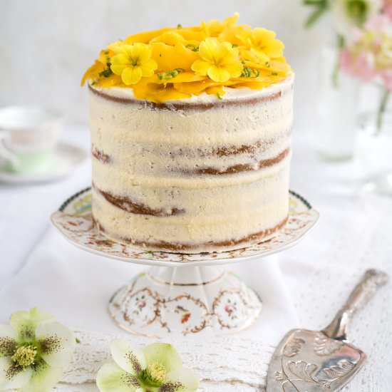 Vegan tropical celebration cake