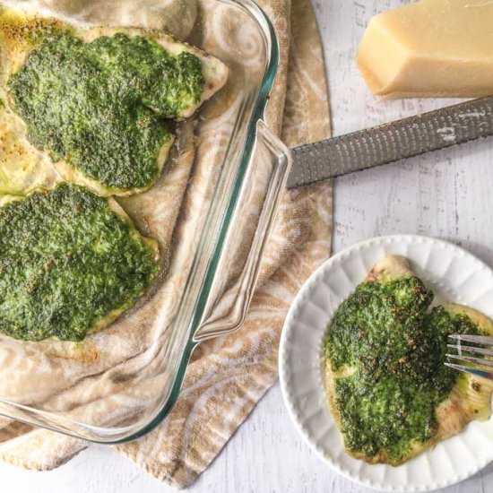 Low Carb Pesto Tilapia Dinner