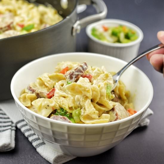 Cajun Chicken Sausage Alfredo Pasta