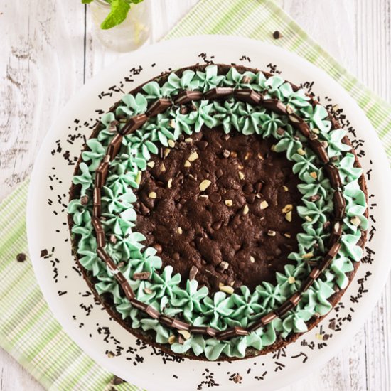 Mint Chocolate Chip Cookie Cake