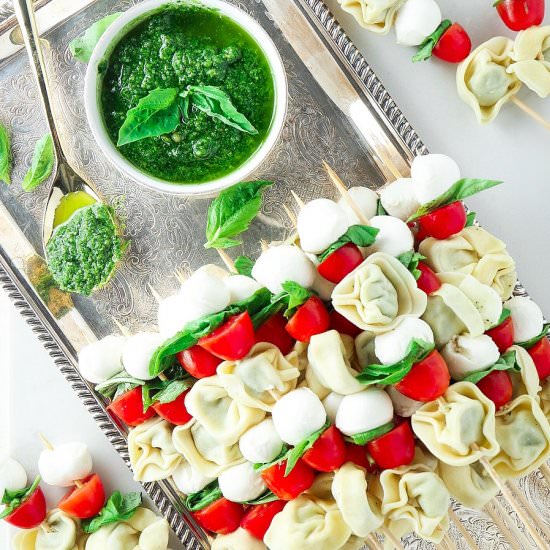 Tomato Basil Tortellini Skewers