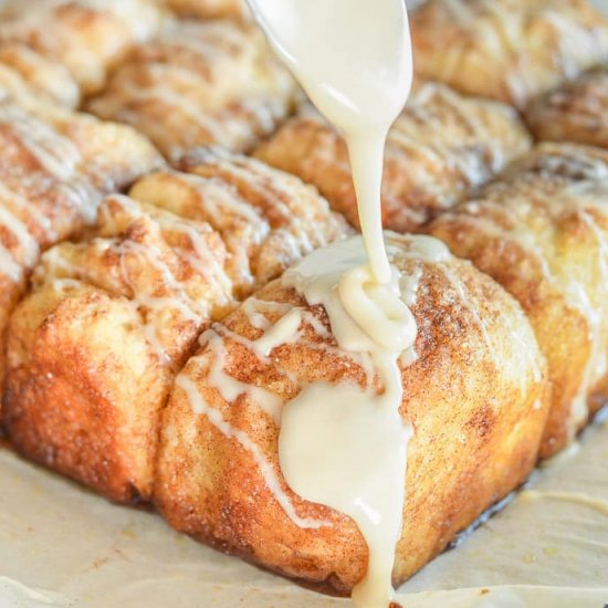 No Knead Cinnamon Pull Apart Bread