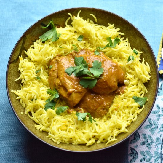 Easy Butter Chicken & Saffron Rice