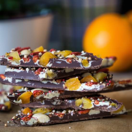 Nutty St Clements Chocolate Bark