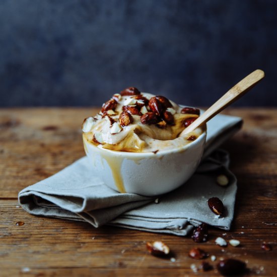 Banana Soft Serve + Espresso Almonds