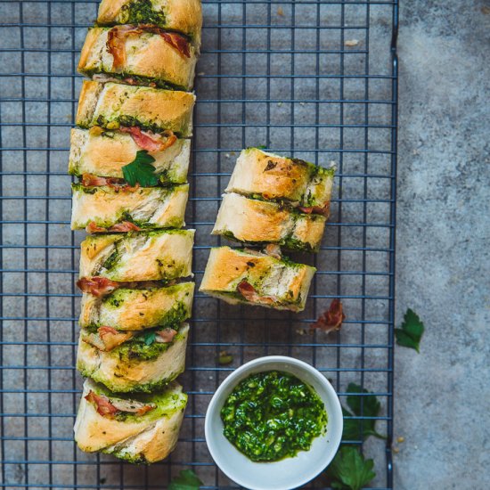 Stuffed Pancetta & Pistou Baguette