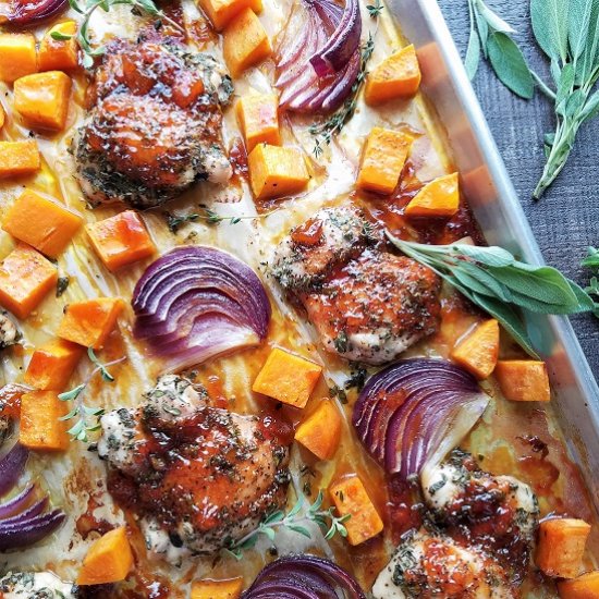 Herb & Peach Glazed Chicken