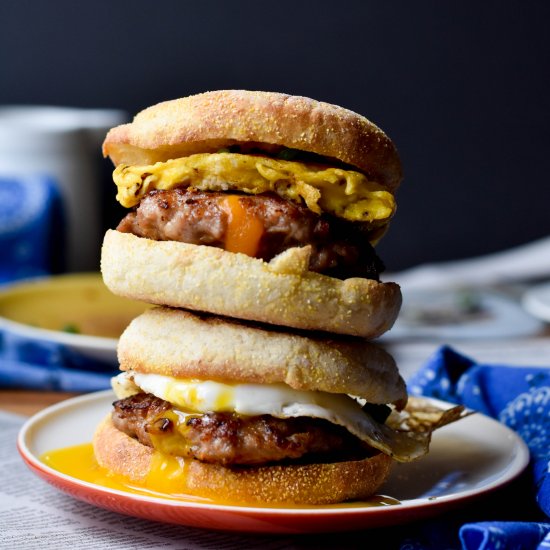 Cheddar Stuffed Breakfast Sandwich