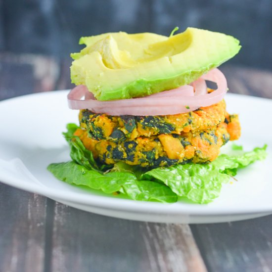 Sweet Potato Spinach Veggie Burgers