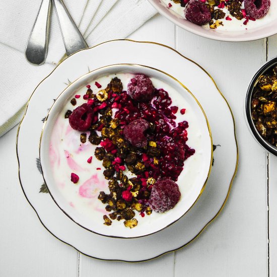 Lemon and Raspberry Cheesecake Bowl