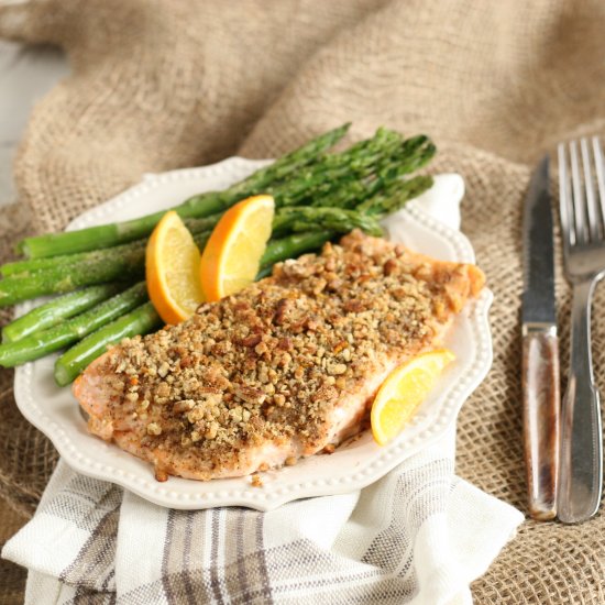 Maple Pecan Crusted Salmon