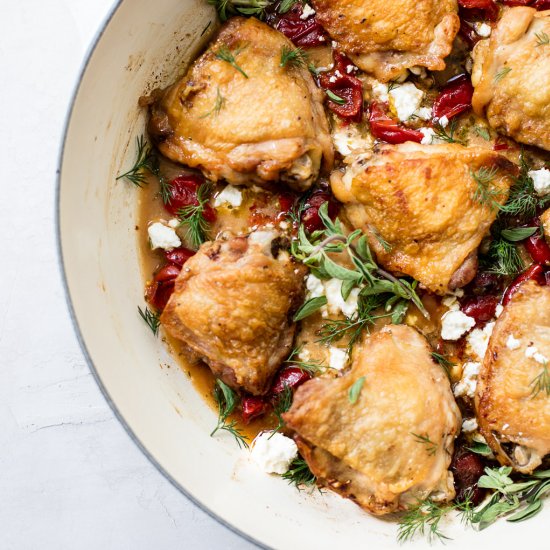 greek oregano chicken with feta