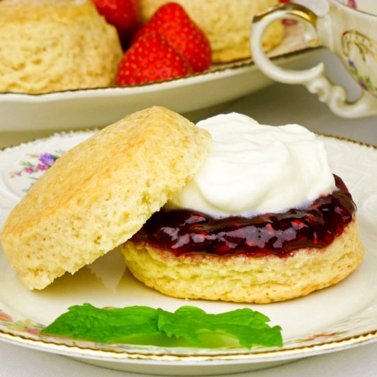 Scones with jam and cream