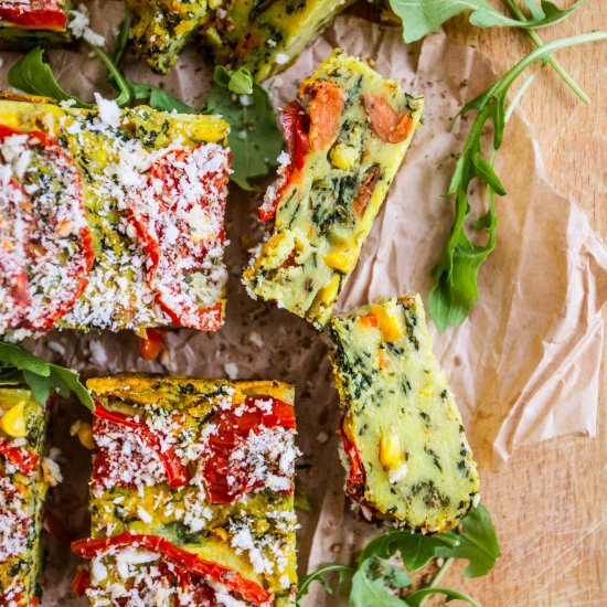 Polenta veggie squares