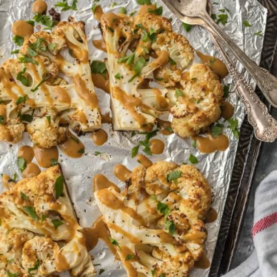 Thai Peanut Cauliflower Steaks