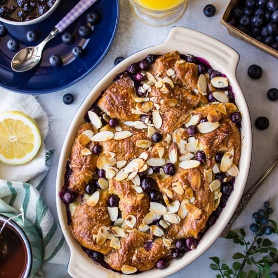 Blueberry Croissant Bread Pudding