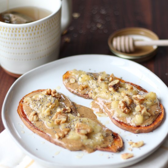 Mashed Banana Sweet Potato Toast