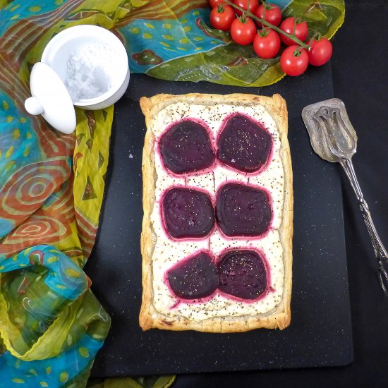 Beetroot & Black Pepper Puff Pastry